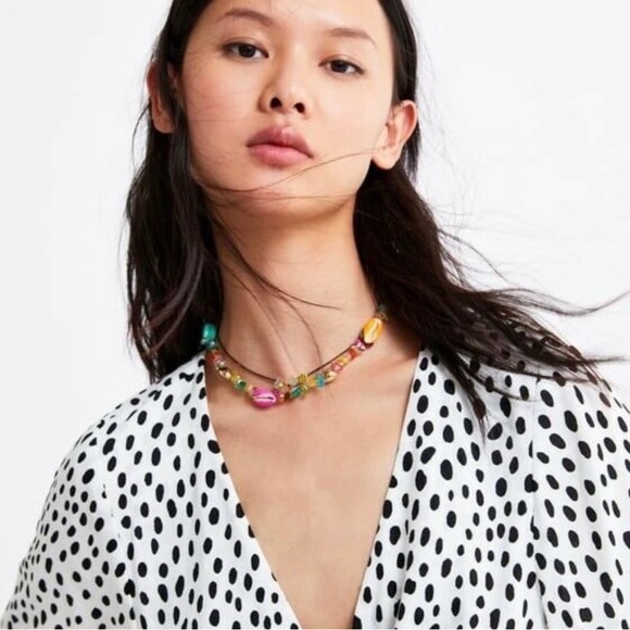 Zara Tied Polka Dot Dress Size M - Picture 3 of 11